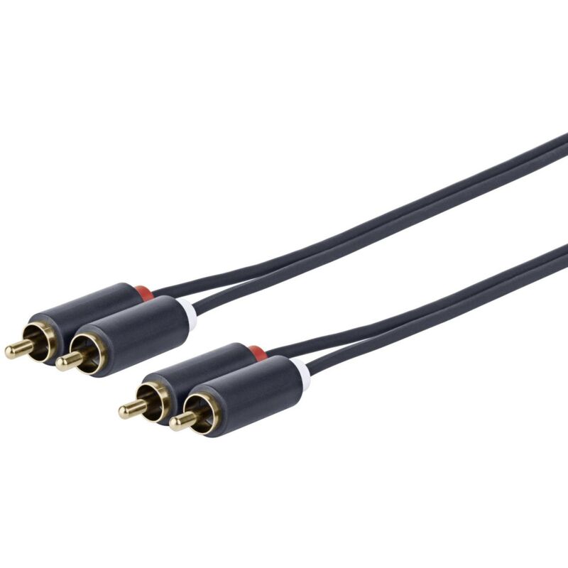 VivoLink Prorcarca2 2m Audio Cable - 2 x RCA Male, Black