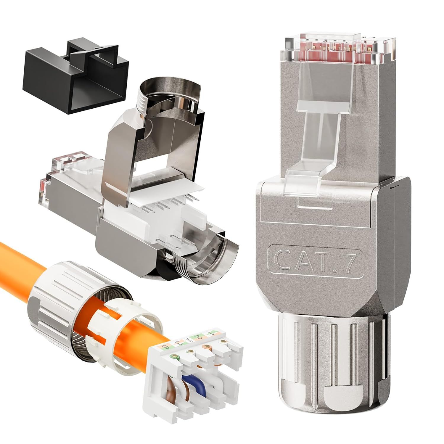 Conectores RJ45 SYNERGIA SERENITE, instalación sin herramientas, Cat7/Cat6A, 10 Gb/s, 600 MHz, compatibles con cables de red 22-24 AWG