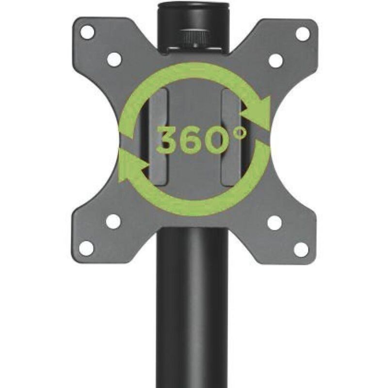 Techly Pro Monitor Stand, Black, Adjustable Desk Mount