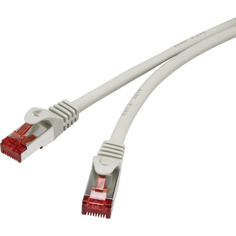 Renkforce RF-4724260 RJ45 Network Cable, Cat 6 S/FTP 15m Grey with Locking Plug, Gold Contacts, Fire Retardant - 1 Piece(s) Y859272