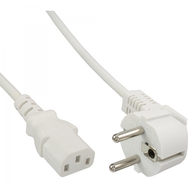 InLine 1.8m Cable, White, CEE7/7 to IEC C13