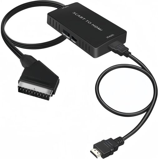 Convertisseur HDMI avec commutateur MEVRONISSHOP 720p/1080p - Adaptateur pour téléviseur, projecteur, lecteur DVD, VHS, STB, Xbox