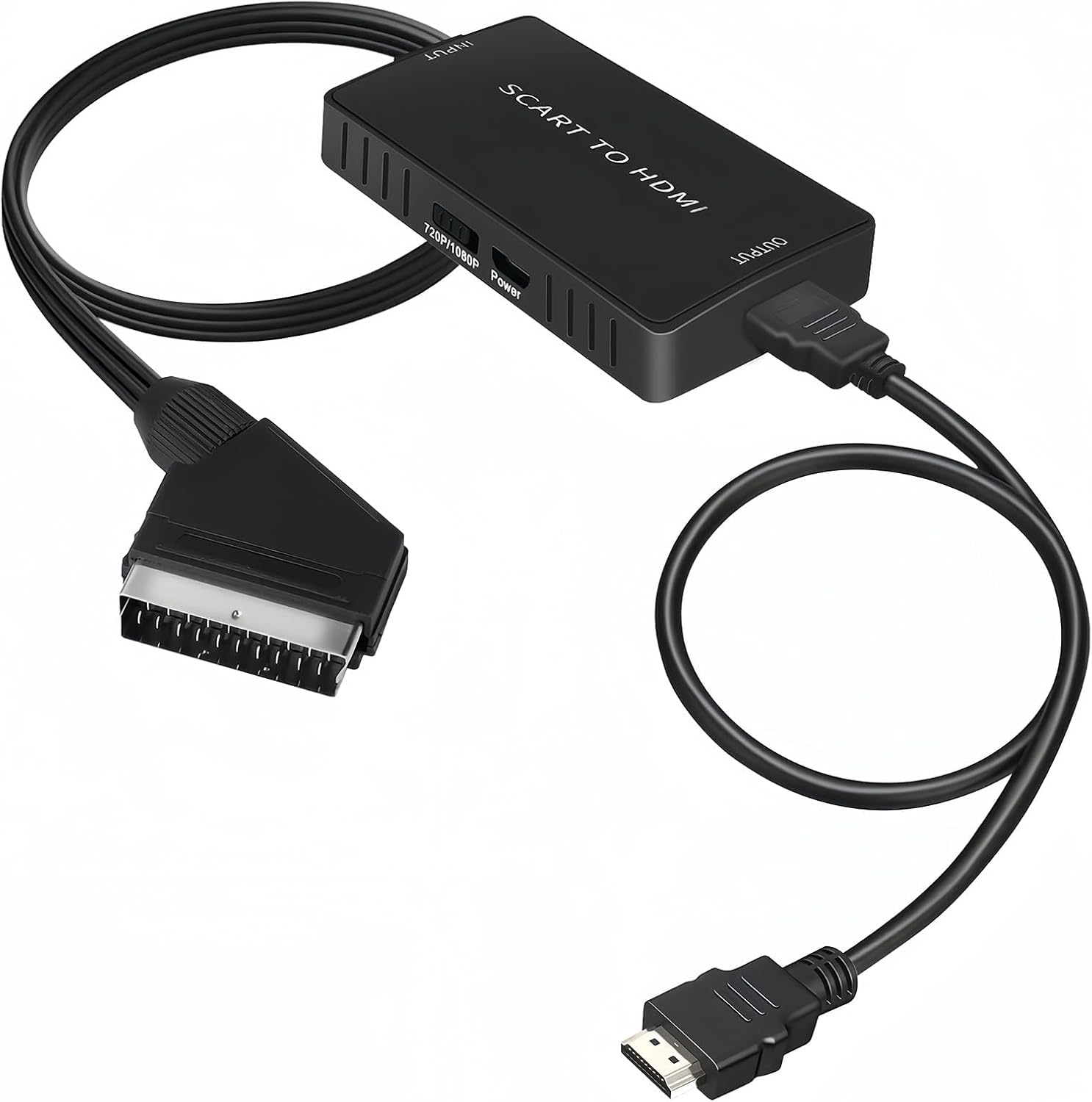 Convertidor HDMI con conmutador MEVRONISSHOP 720p/1080p - Adaptador para monitor de TV, proyector, reproductor DVD, VHS, STB, Xbox