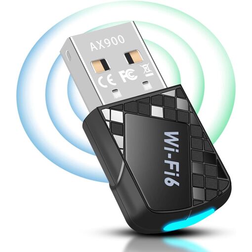 MEVRONISSHOP Bluetooth WLAN USB 2.0 AX900Mbs Adapter, Wi-Fi 6 Double Band Wireless Card and Bluetooth 5.4 for PC