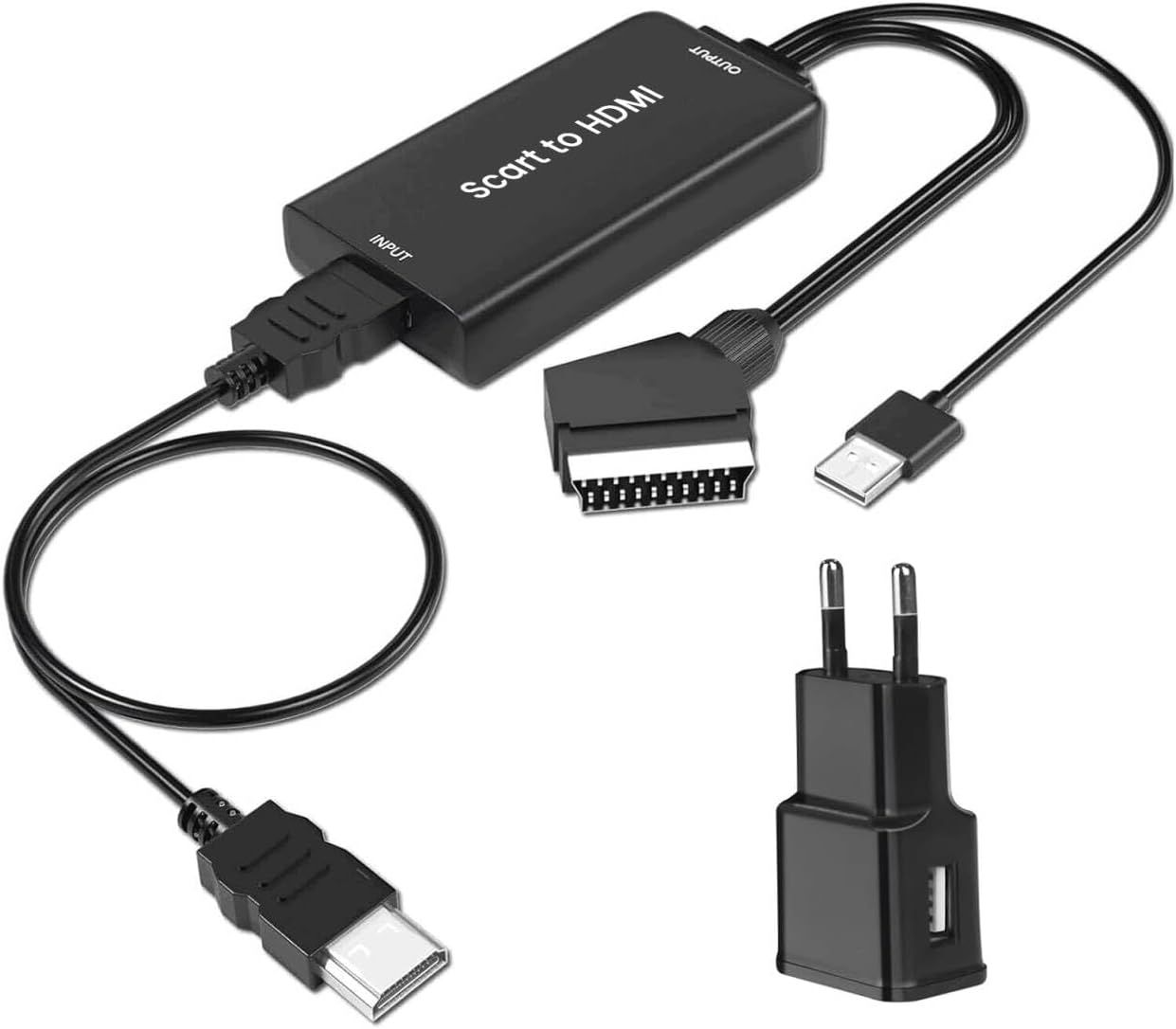 SCART to HDMI Converter - HD Video and Audio Adapter