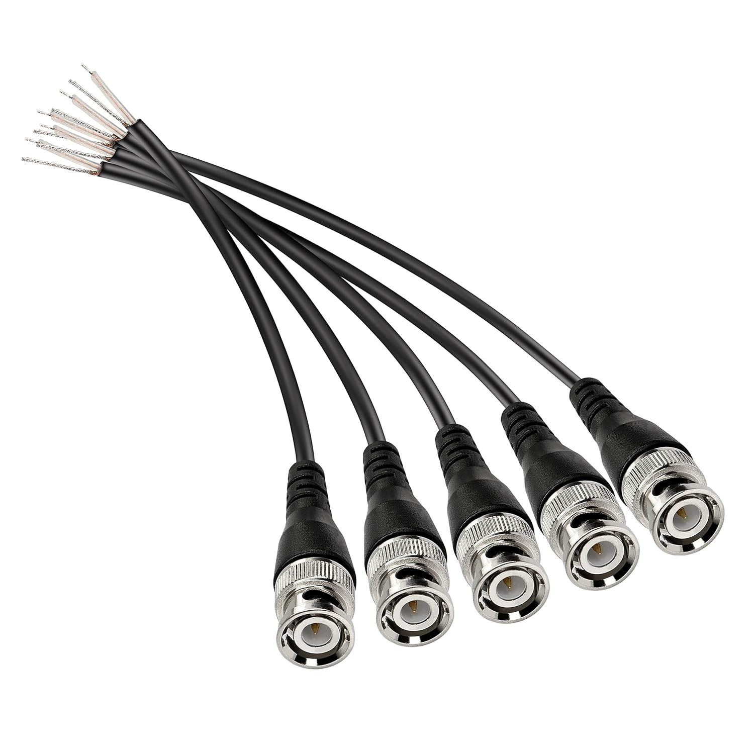 BNC Male Connector with Open Cable for CCTV Camera (5pcs)
