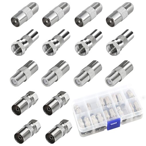 Kit de 16 adaptateurs coaxiaux - Connecteurs F