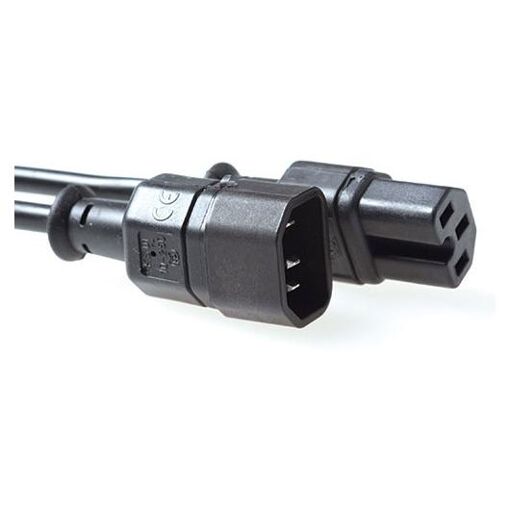 ACT AK5232 0.6m Electric Cable Black C14 to C15 Coupler