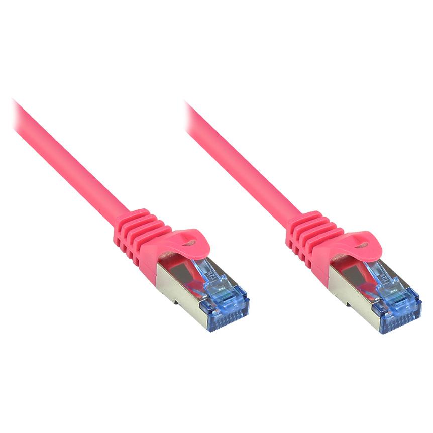 Alcasa Cat6a 1m Network Cable - Magenta S/FTP (S-STP)