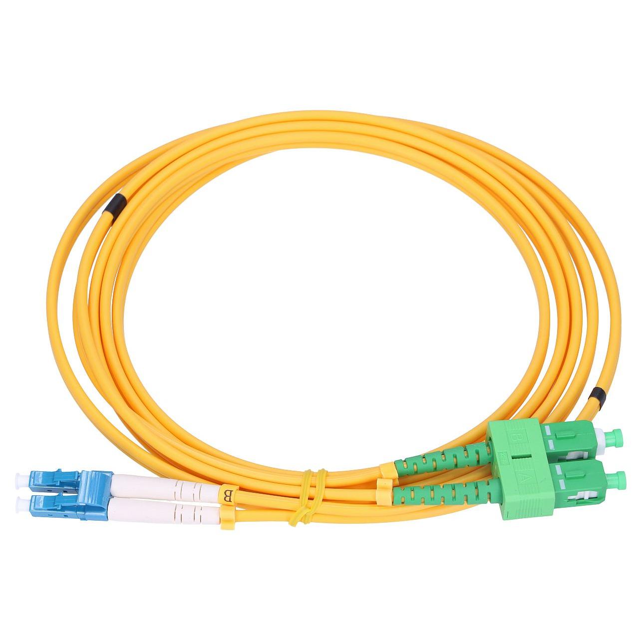 Extralink Monomode Fiber Optic Cable, SC/APC-LC/UPC, Duplex, G652D, 3 mm, 1 m