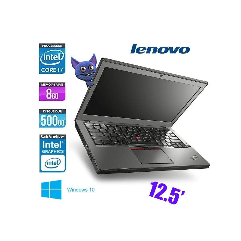 Portátil Lenovo ThinkPad X250 - i7-2.6 GHz, 8 GB RAM, 500 GB SSD, Gráficos Intel HD 5500, WiFi, Webcam, 12,5 pulgadas, Windows 10 AZERTY
