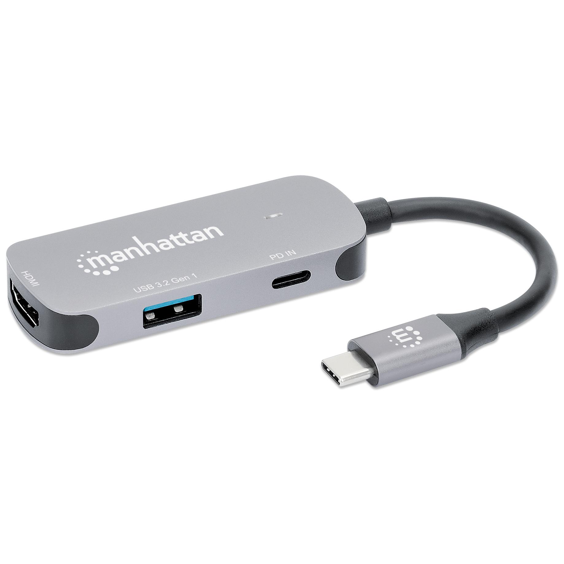 Manhattan USB-C Docking Station, Silver