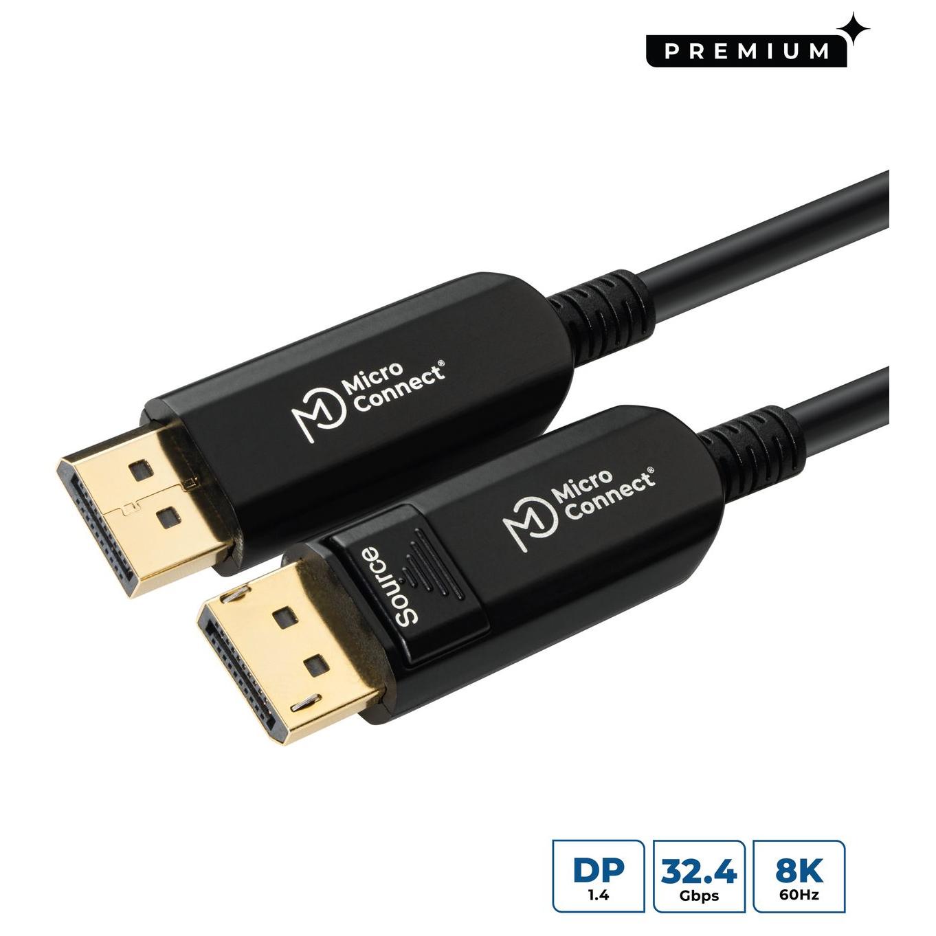 MicroConnect DisplayPort Cable, DP-MMG-4000V1.4OP (4K, 60Hz)