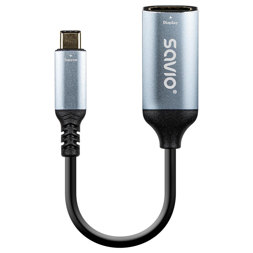 Adaptador de cable Savio AK-78 USB Tipo C a HDMI