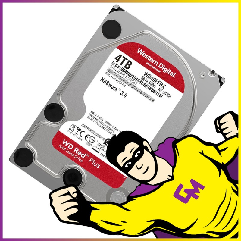 Disco duro interno Western Digital WD40EFRX de 4 TB, 3.5'', SATA III, 6 Gbps (5400 rpm, 64 MB de caché)