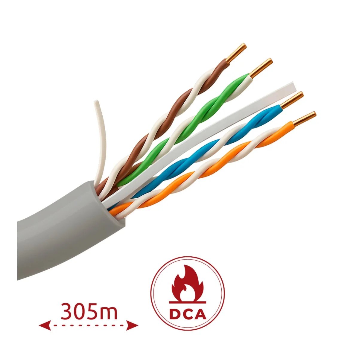 Uniview UTP Cat6 Network Cable 305m White - UV-UTP6-300-BC24AWG-DCA-B-W