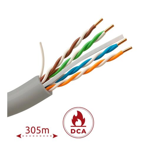 Cable de red Uniview UTP Cat6 de 305 m Blanco - UV-UTP6-300-BC24AWG-DCA-B-W