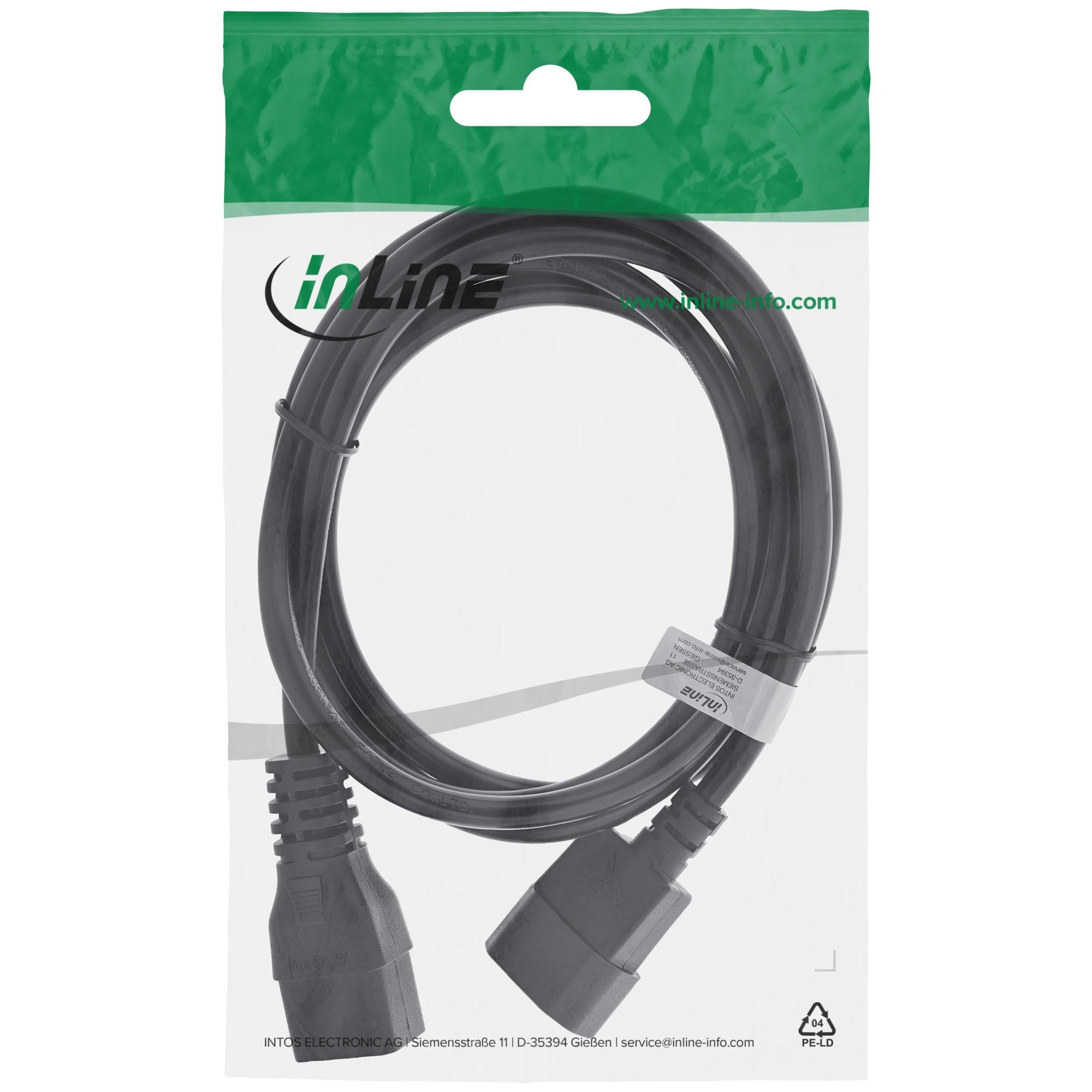 InLine C19 to C20 Cable, 1m Black