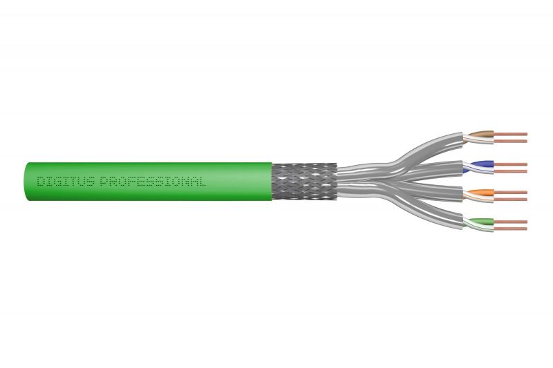 Digitus Cat.8.2 S/FTP Installation Cable, 50m Green Reel