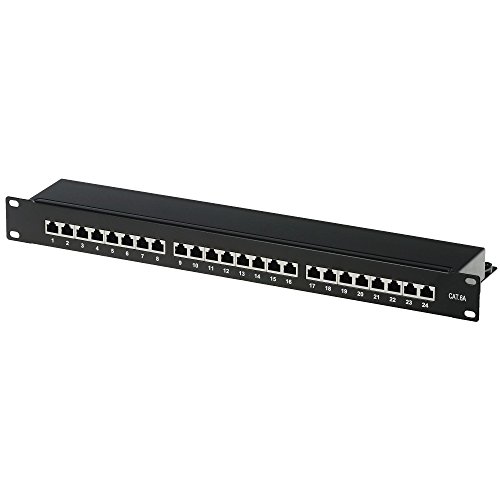 Panneau de connexion Helos - 24 ports RJ-45 - Noir - 1U, 19" montable en rack