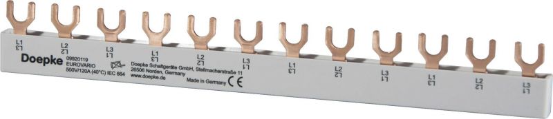 DOEPKE EV-SG3.12.120 Power Distribution Busbar, 120A, 12 Terminals
