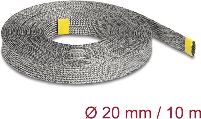 Delock Braided Sleeve - EMI Shielding, Stretchy, 20mm - 10m (20940)