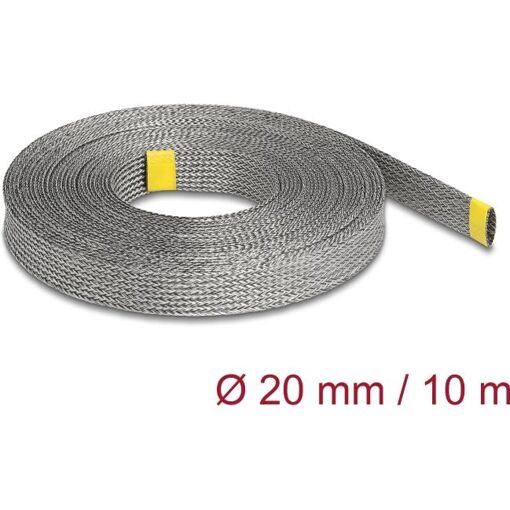 Delock Braided Sleeve - EMI Shielding, Stretchy, 20mm - 10m (20940)