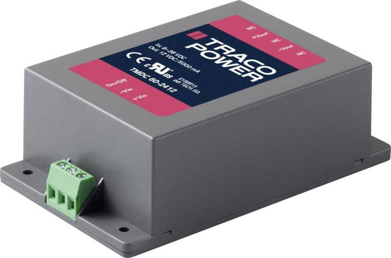 TRACOPOWER TMDC 60-2412 - DC/DC Converter, 60W, 12V, 5000mA, Encapsulated (TMDC 60-2412)