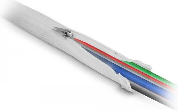 Delock Braided Cable Sleeve with Zip Fastener - 30mm Diameter, 3m Length, White