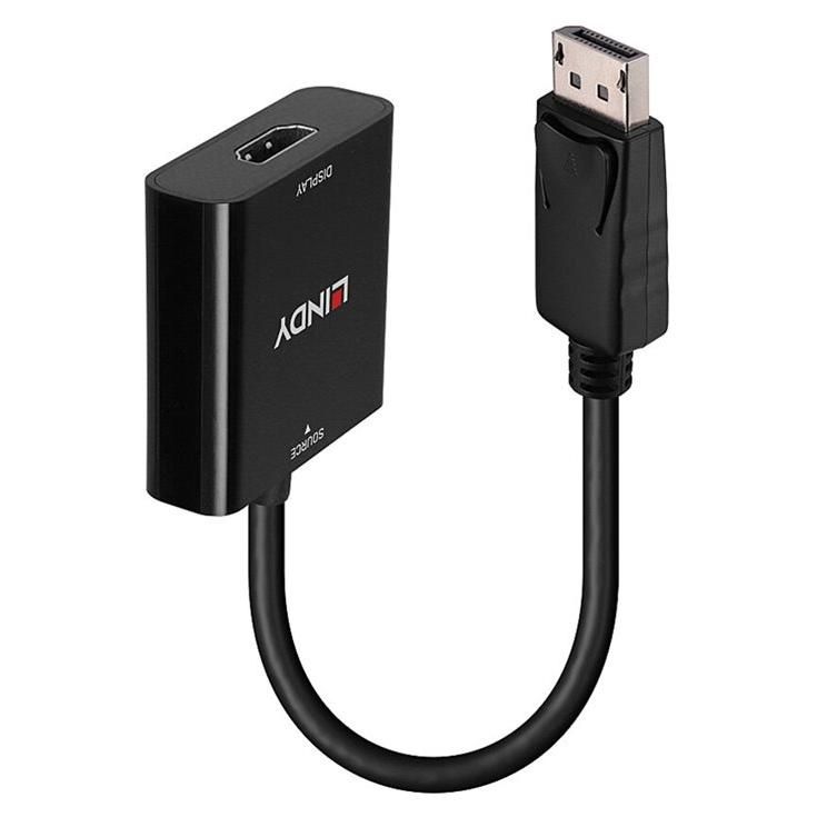 Adaptador de vídeo Lindy - DisplayPort macho a HDMI hembra - Negro