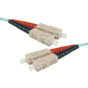 Exertis Connect Multi-Mode SC Cable - 1m, Duplex, OM3, Turquoise