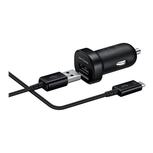 Samsung Car Charging Adapter - 2A USB - Micro-USB Cable - Black