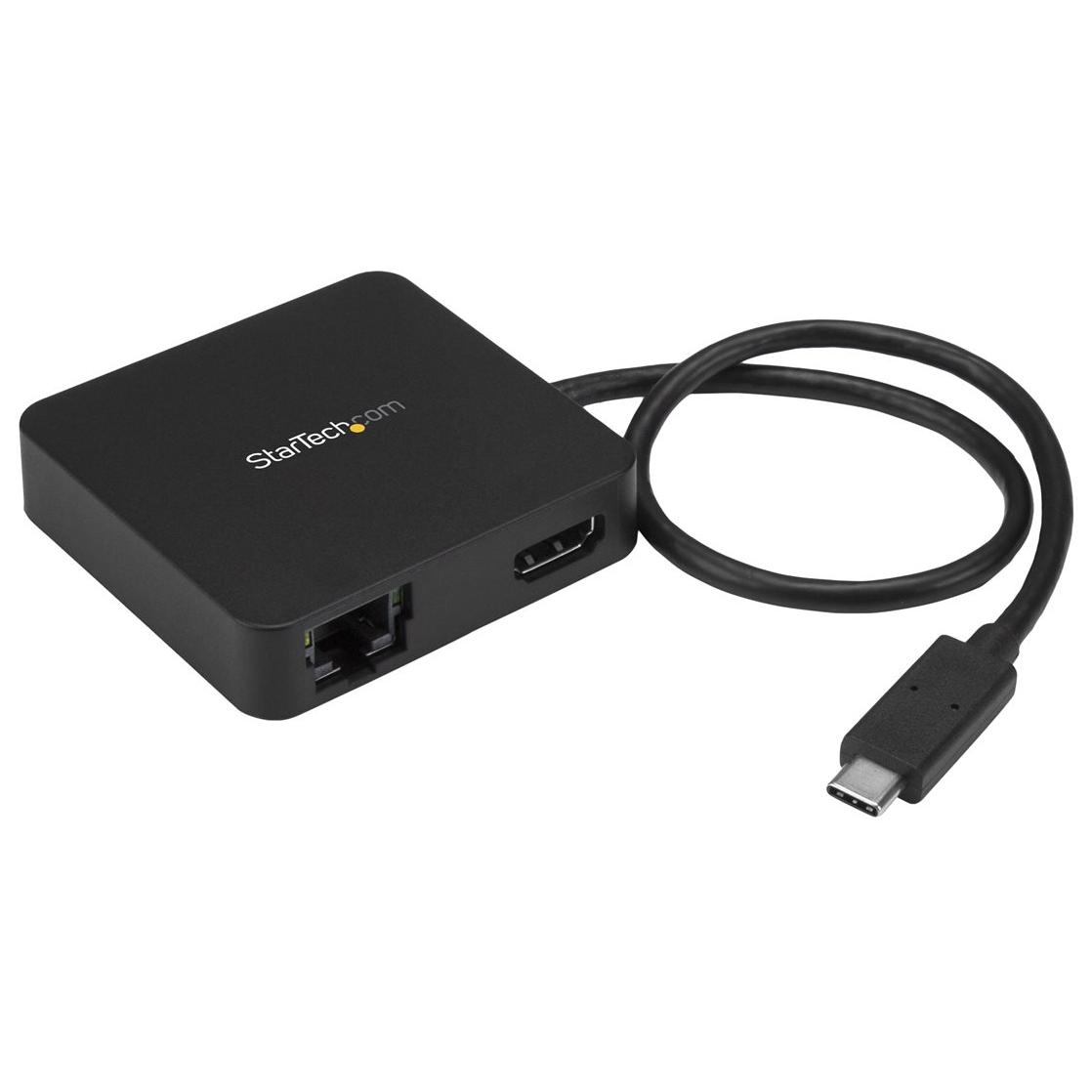 StarTech USB-C Multiport Adapter - 4K HDMI, Gigabit Ethernet, USB 3.0 (USB-A) Docking Station with Power