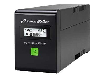 BlueWalker PowerWalker VI 800 SW - 800 VA Inverter - 220/230/240V AC - 480W - 9Ah Battery - USB - 3 Output Connectors - Black