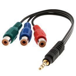 Delock 3.5mm to 3x RCA Audio Cable - 0.24m, Black