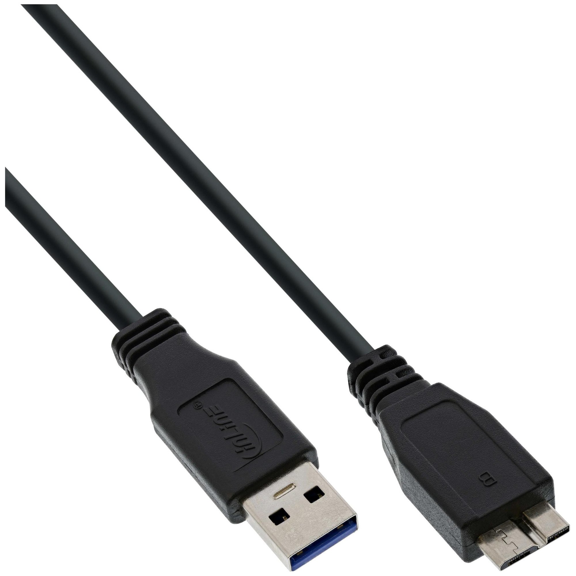 INTOS ELECTRONIC InLine USB Cable - Micro-USB B (M) to USB A (M) - USB 3.0 - 5ft - Black