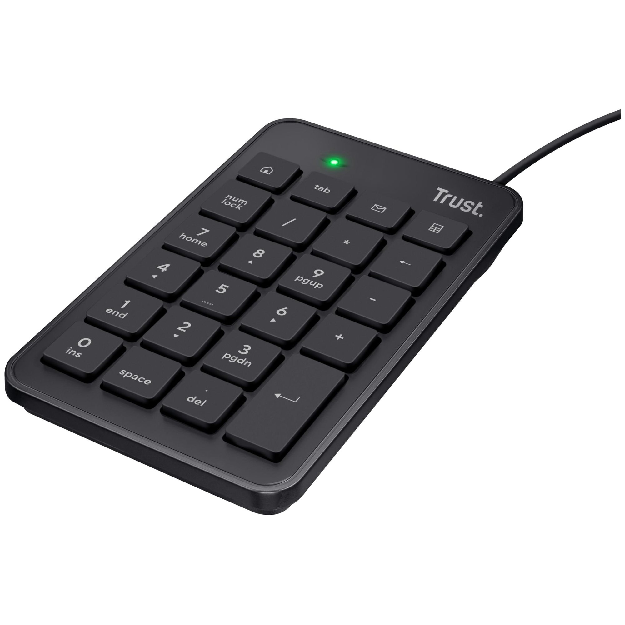Trust Xalas Digital Keyboard with USB Cable, 23 Keys, Mini Digital Keypad for PC/Laptop - Black
