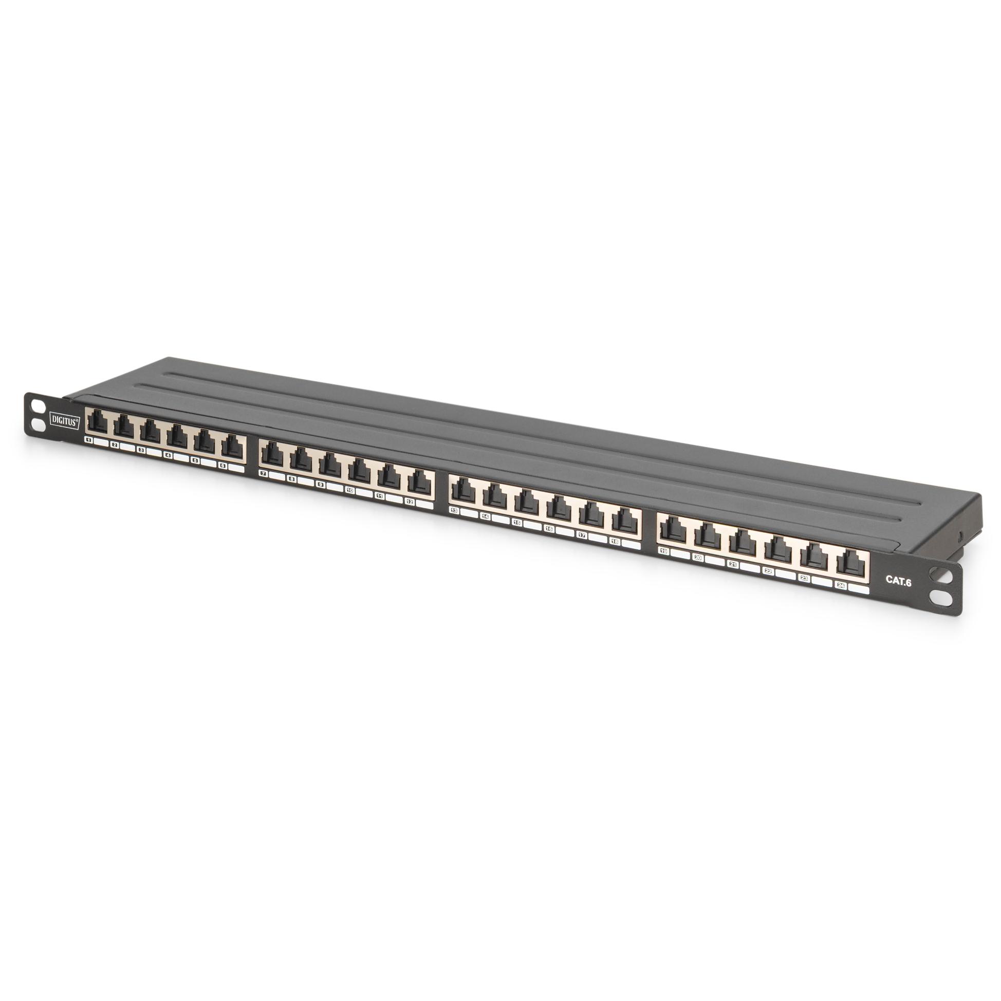 Panneau de brassage Digitus CAT 6 haute densité blindé, noir