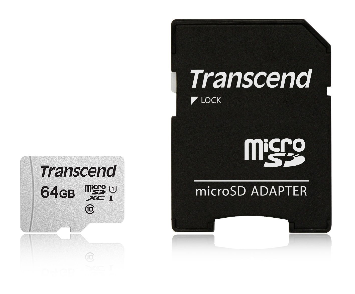 Tarjeta de memoria flash Transcend 300S - UHS-I U1 / Clase 10 microSDXC (64 GB con adaptador)