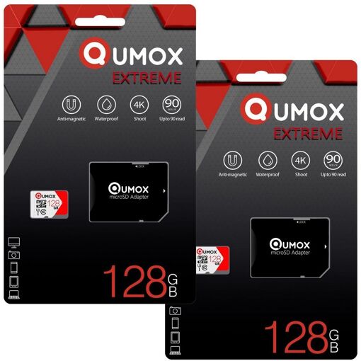 Qumox Extreme 2x128GB Micro SDXC Memory Card - Class 10