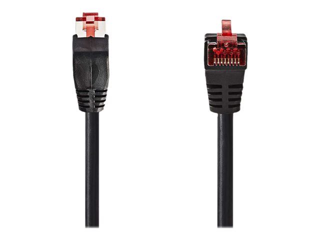 Nedis Network Cable - Right Angle RJ-45 (M) to Straight RJ-45 (M) - 1m - SF/UTP - CAT 6 - Molded, Round - Black