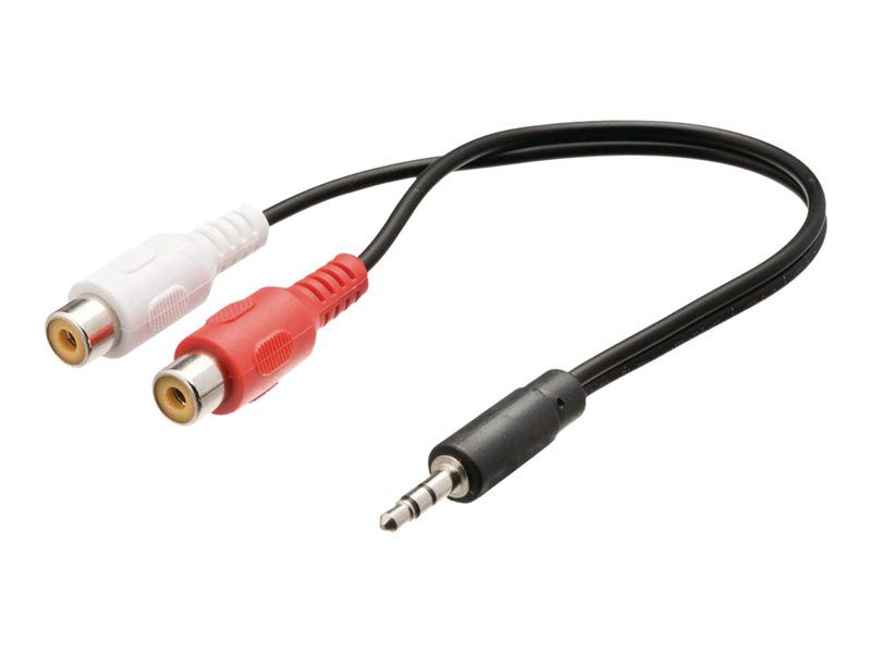 Nedis Audio Cable - 3.5mm Stereo Mini Male to RCA Female - 20cm - Black