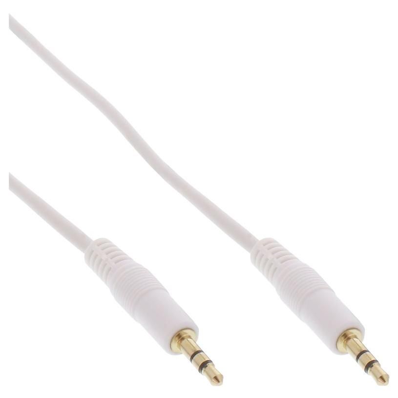 INTOS ELECTRONIC InLine Audio Cable - 3.5mm Stereo Male to Male - 1m - White