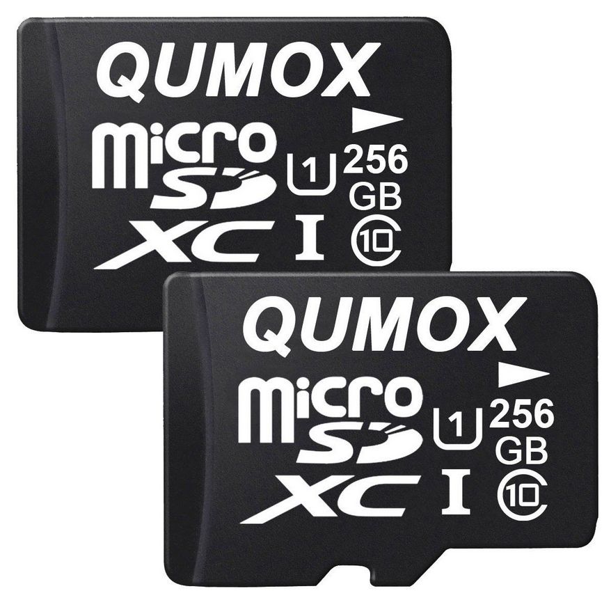 QUMOX 256GB Micro SDXC Memory Card (Class 10, UHS-I, up to 80MB/s)