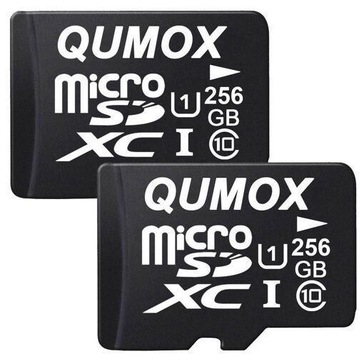 QUMOX 256GB Micro SDXC Memory Card (Class 10, UHS-I, up to 80MB/s)