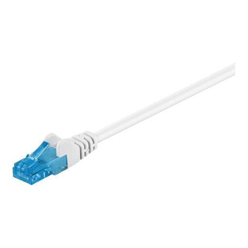 Câble RJ-45 Wentronic, 1 m, UTP Cat 6a, Sans halogène, Sans crochet, Verrouillant, Blanc