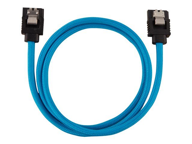 Corsair SATA Cable - Serial ATA 150/300/600 - Locked Right-Angled SATA (M) to Locked Right-Angled SATA (M) - 60 cm - Blue (2 Pack)