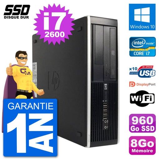 PC HP 8200 Elite SFF - Intel i7, 8GB RAM, 960GB SSD, Windows 10, Wifi