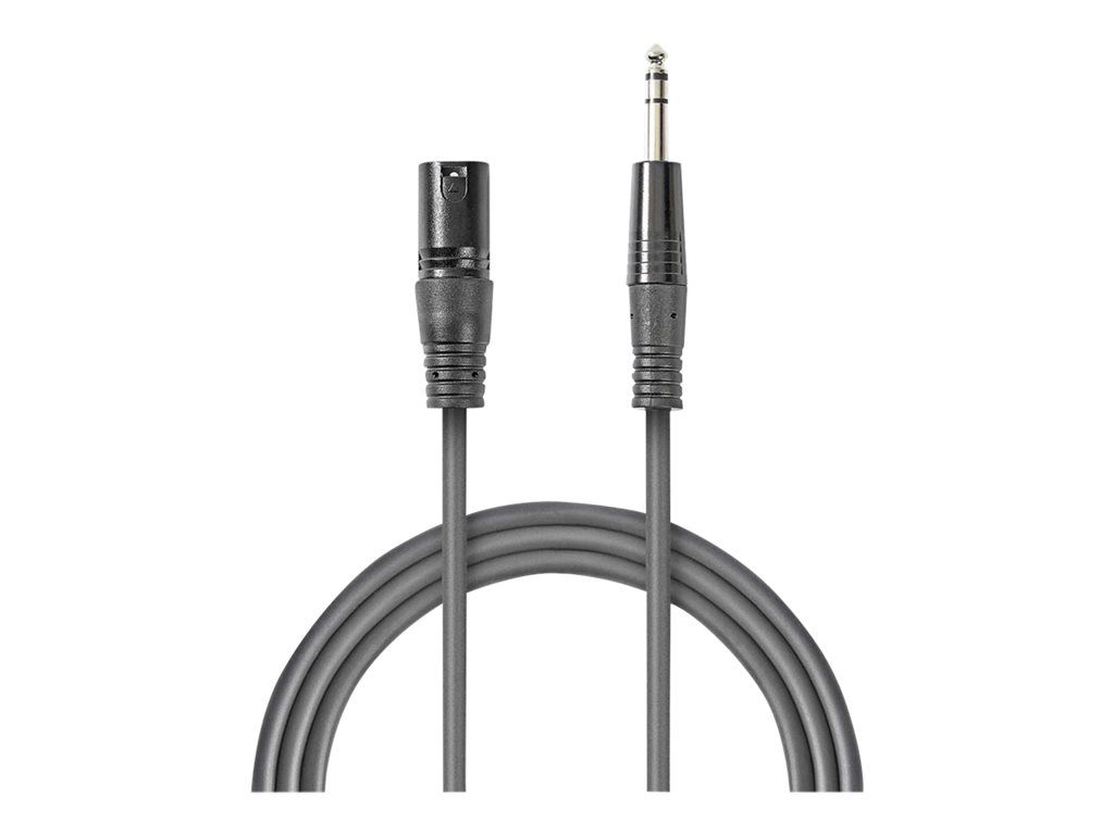 Nedis OnStage XLR3 Audio Cable - 3m, Grey Dark