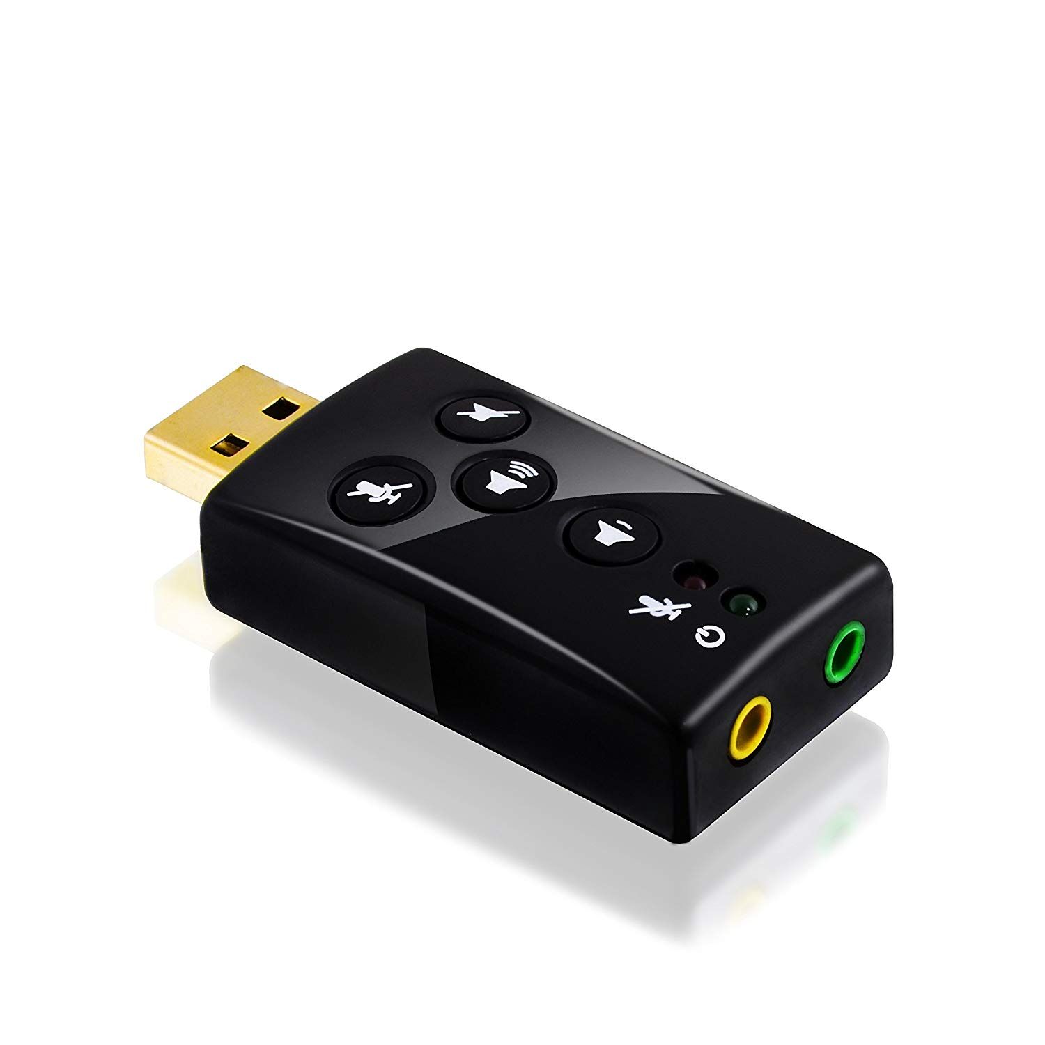 Carte son externe CSL USB 7.1 Son dynamique 3D Surround avec touches fonctionnelles